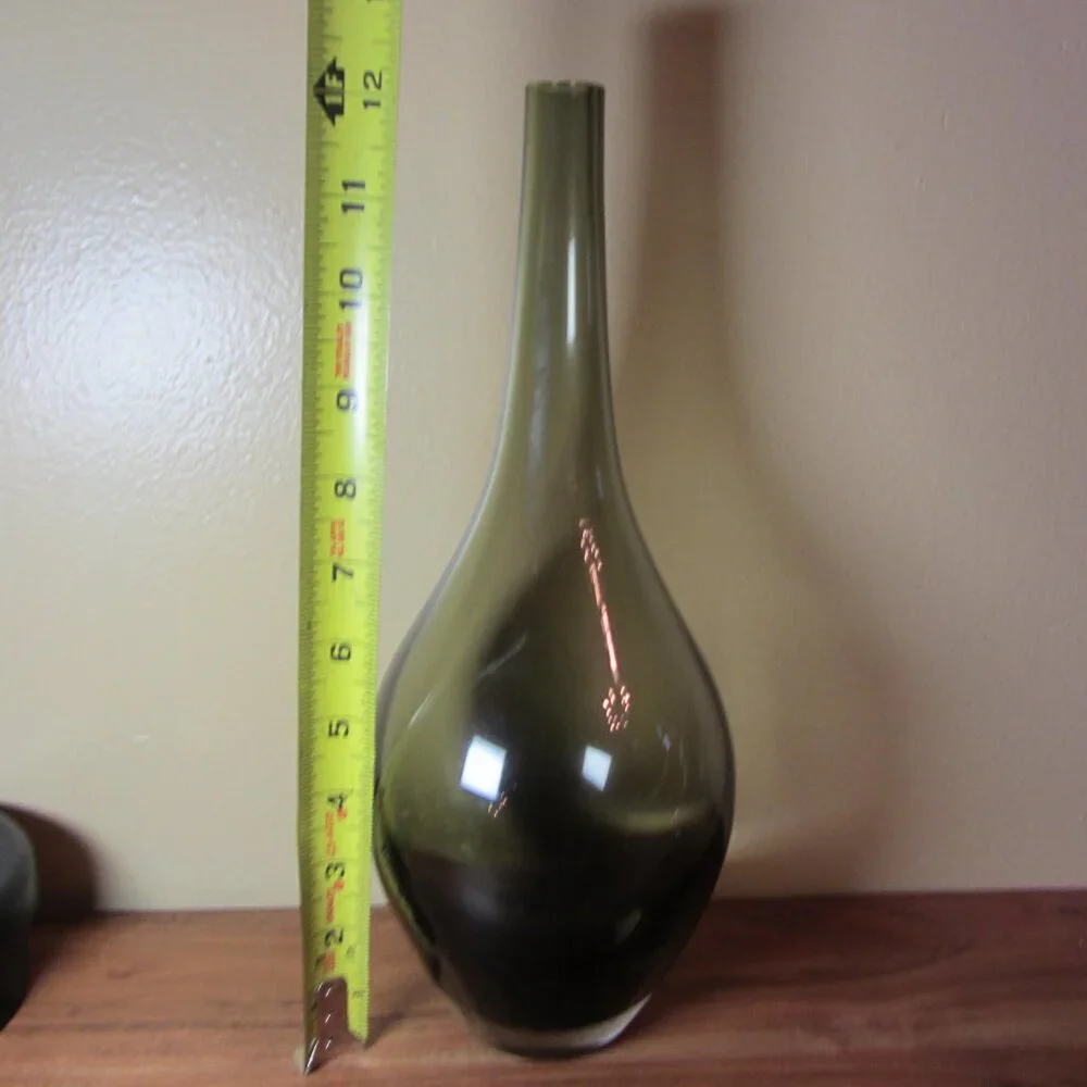 SALE* vintage Ikea salong MCM style grey smoked glass bubble vase (W4073)